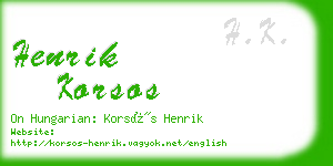 henrik korsos business card