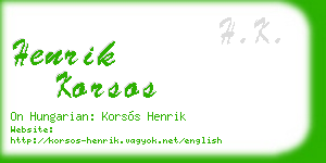 henrik korsos business card